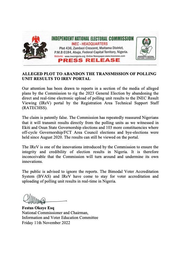application letter for election officer in nigeria