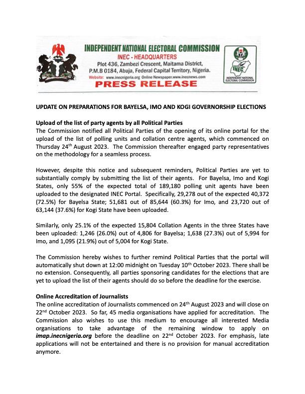 application letter for election officer in nigeria